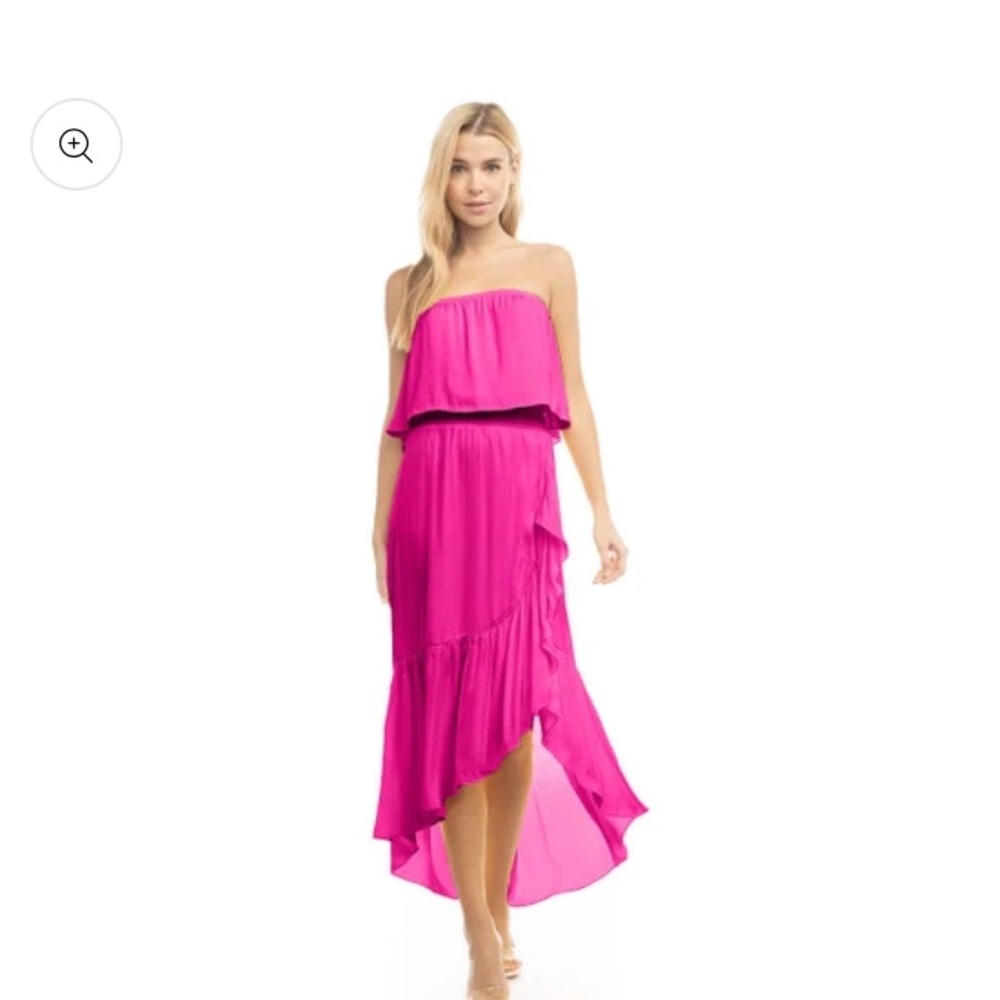 High Low Hot Pink Tube Dress